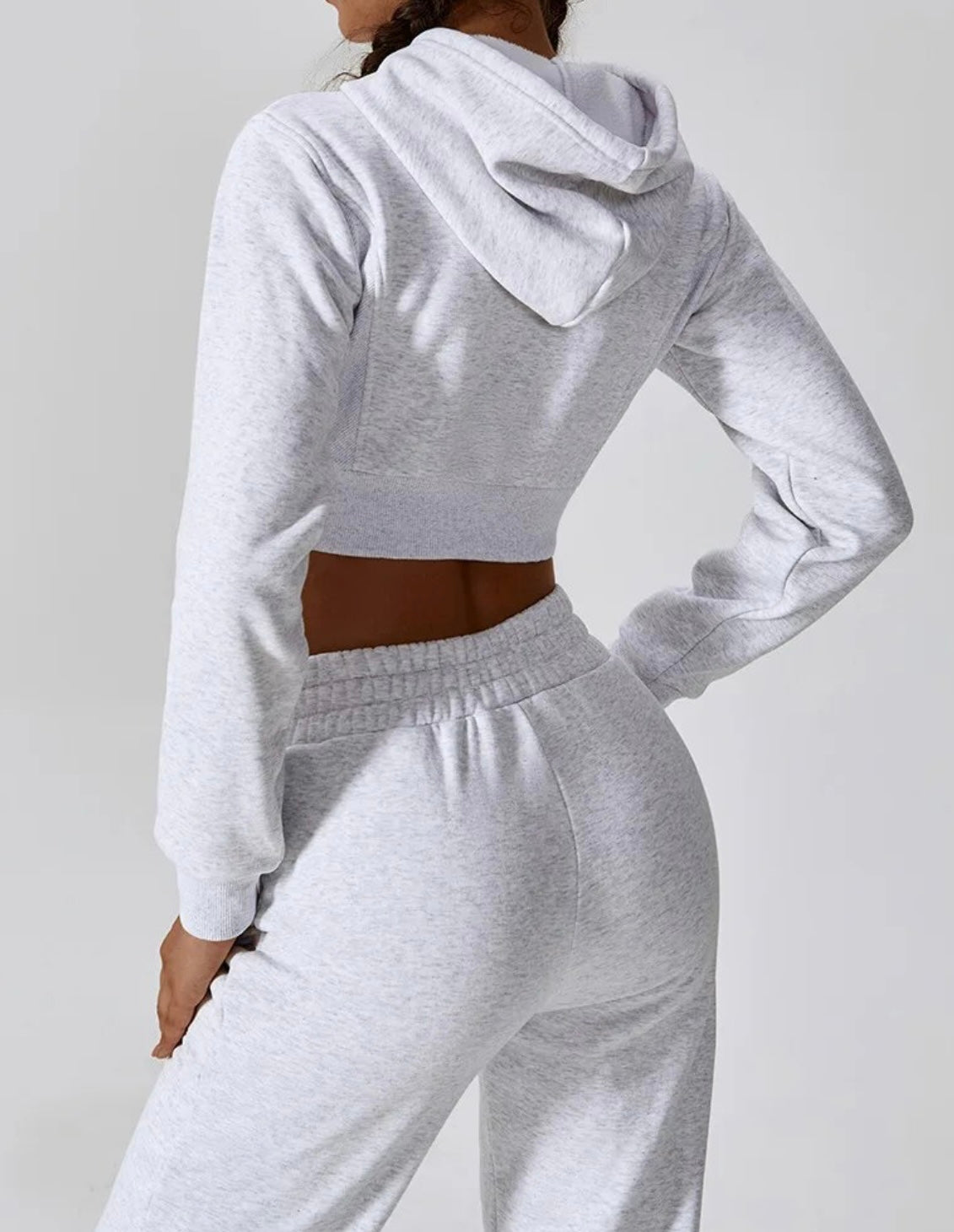 Cropped Full Zip Sweatshirt