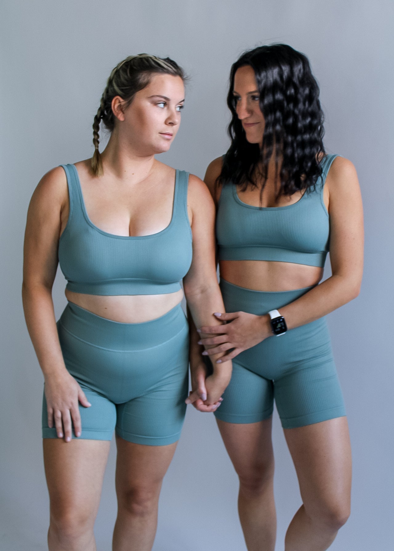 Seamless Two Piece Ribbed Biker Short Set