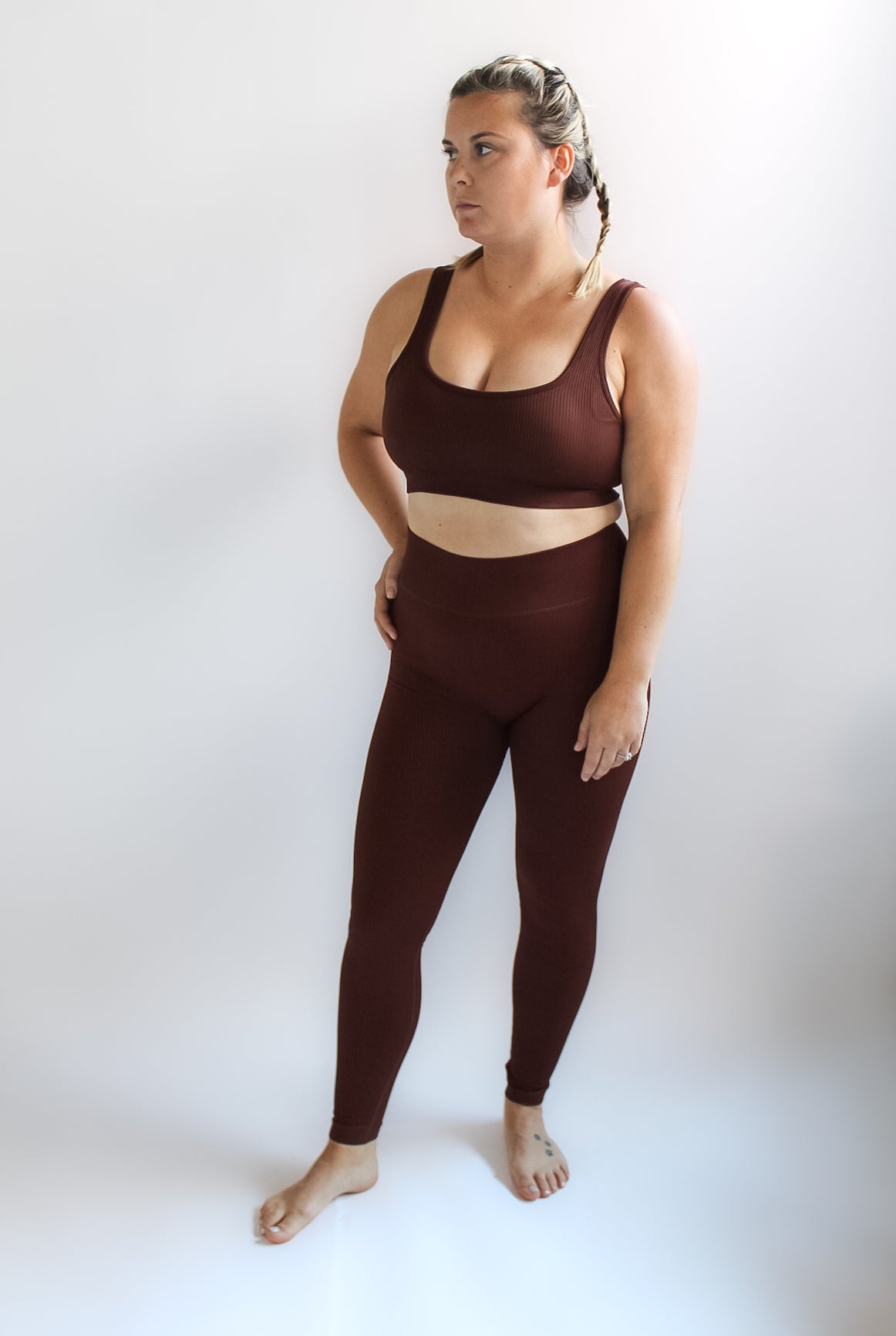 Seamless Ribbed Two Piece Legging Set