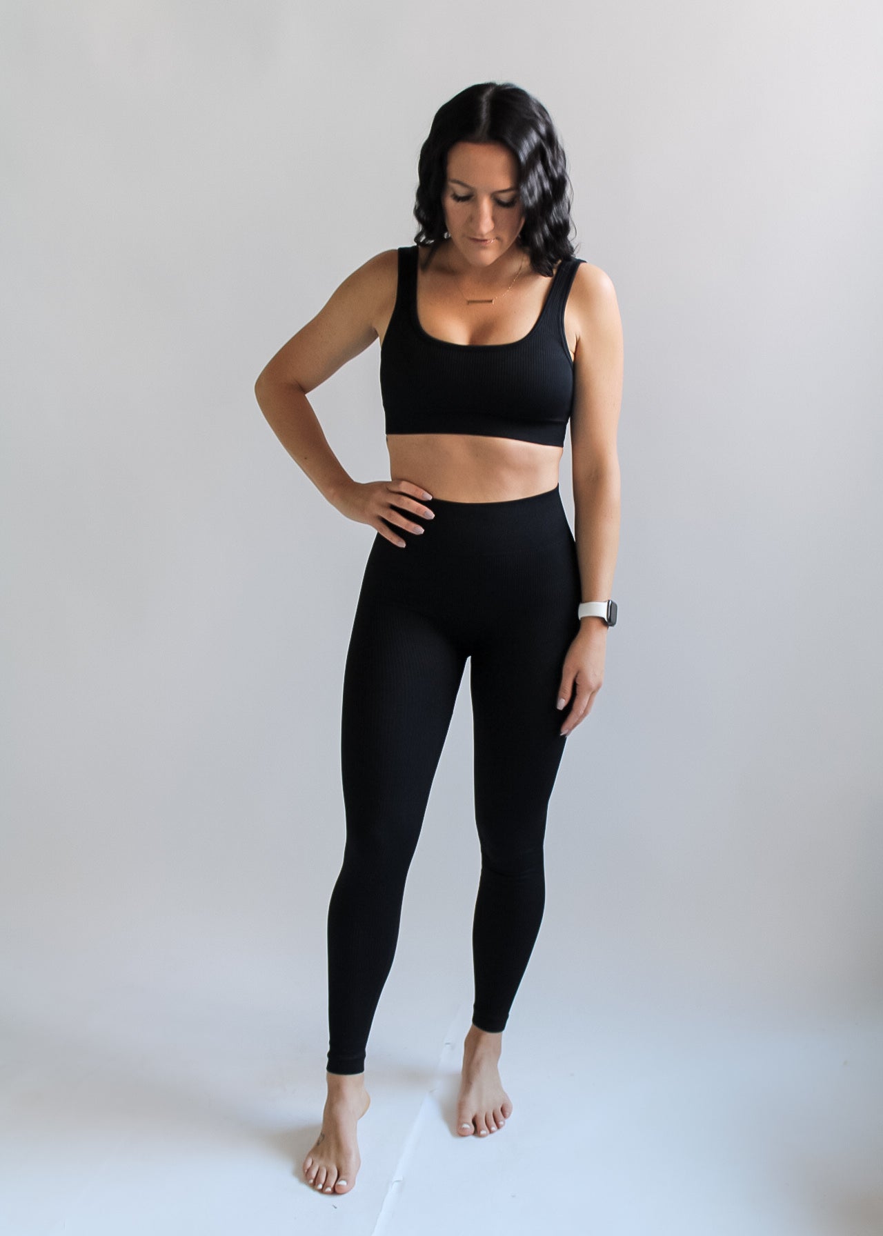 Seamless Ribbed Two Piece Legging Set