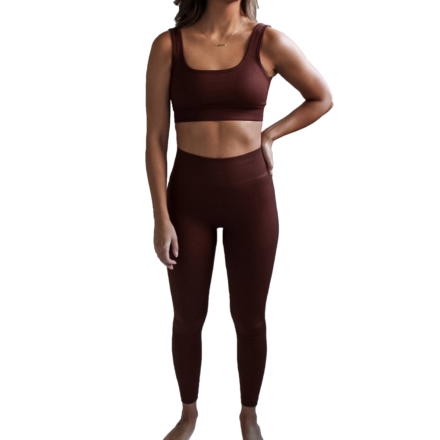 Seamless Ribbed Two Piece Legging Set